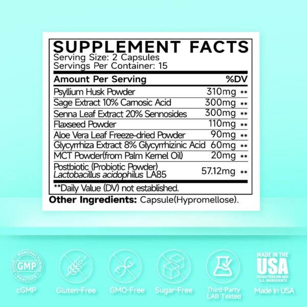 Suplementos naturales LuckTell Senna Plus para limpieza digestiva