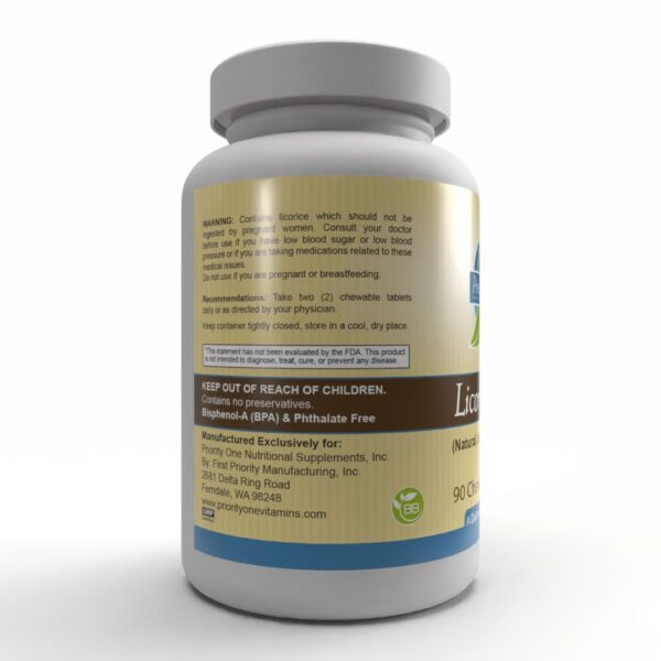 Suplementos naturales Priority One Regaliz Plus paquete