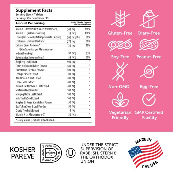 Suplementos Zahler sin ingredientes artificiales para mamás lactantes