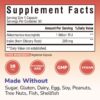 Version 1.0.0 Supplement facts panel close-up