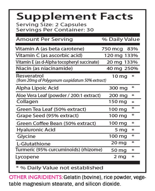 Suplemento vegano para cuidado de piel y antiarrugas