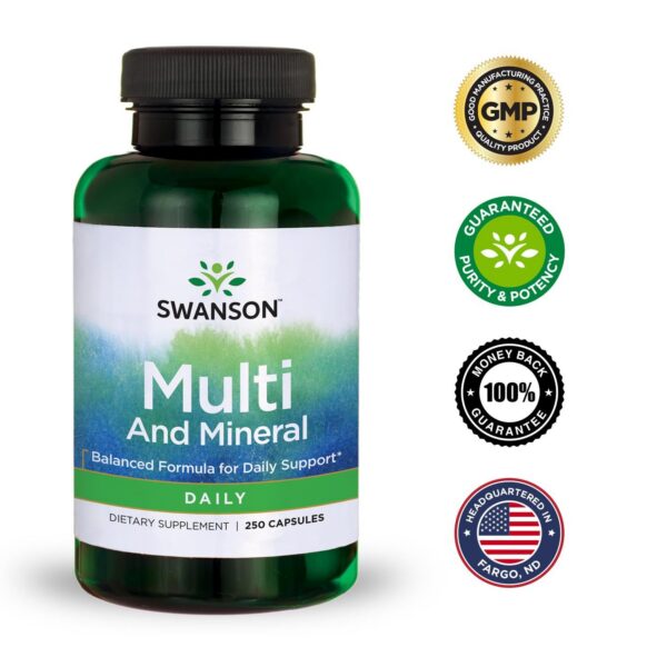 Version 1.0.0 Swanson suplemento de multivitaminas y minerales 250 cápsulas