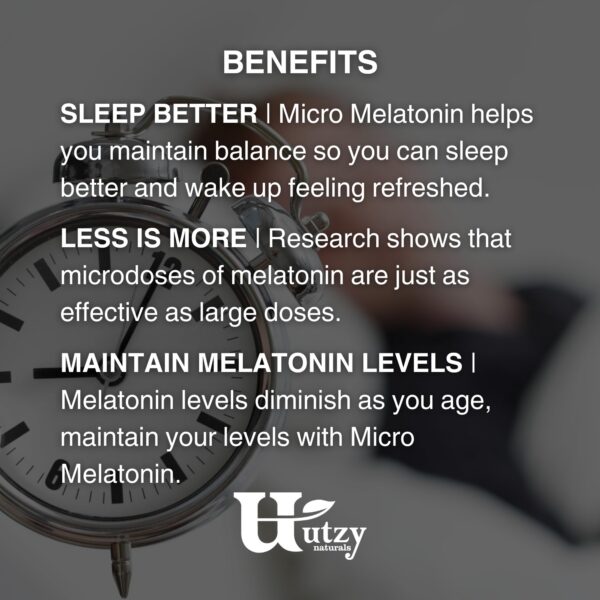 Forma de las tabletas Utzy Naturals Micro Melatonina 250mcg