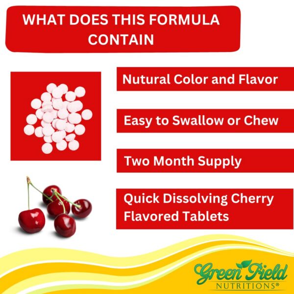 Tablet sublingual vitamina B12 Halal sabor natural cereza