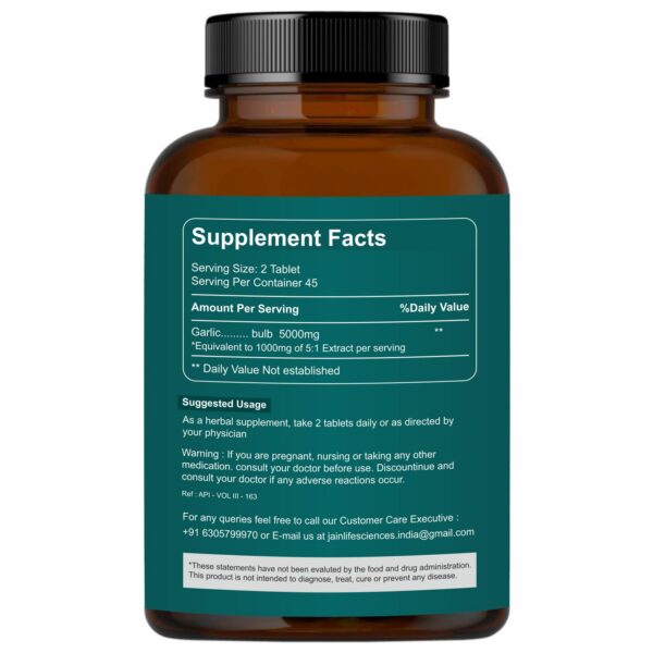 Tabletas ajo ERTHRI suplemento natural ayurveda