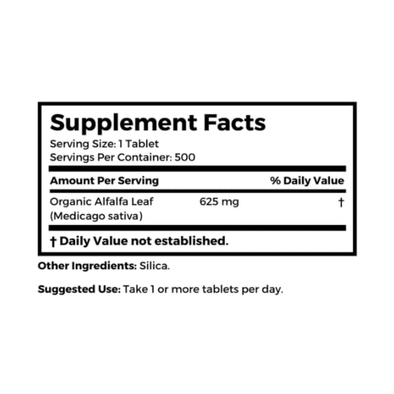 Tabletas alfalfa Bernard Jensen envase frente