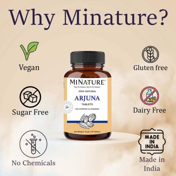 Tabletas Arjuna mi Nature suplemento natural india