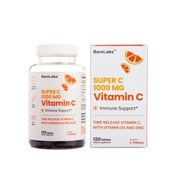 Tabletas BareLabs vitamina C antioxidante y bienestar