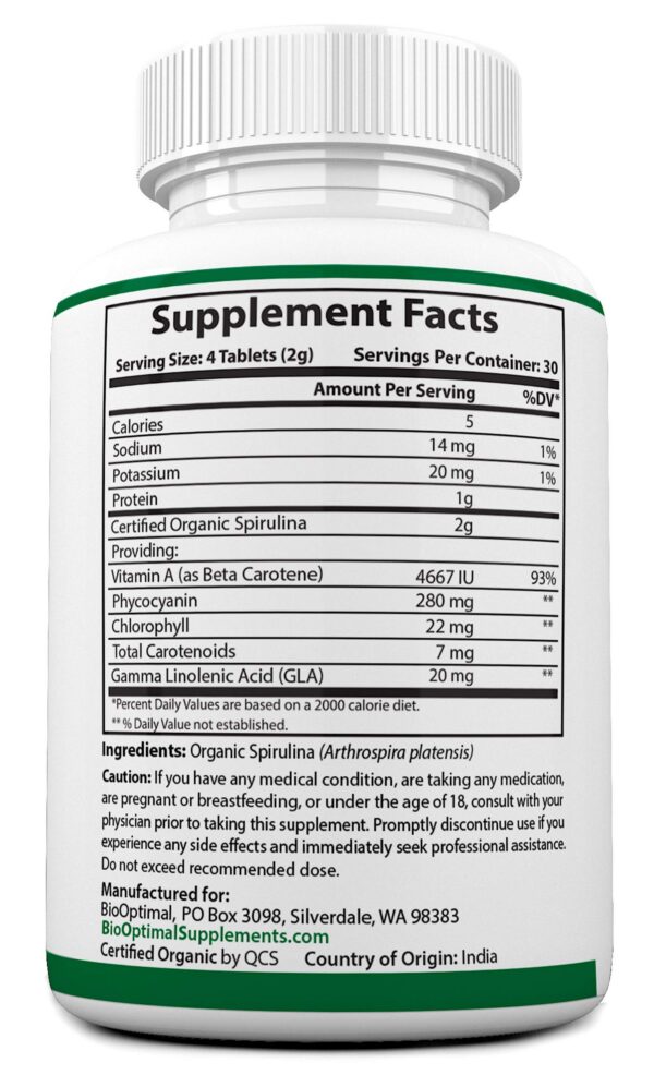 Tabletas BioOptimal veganas sin rellenos ni cápsulas