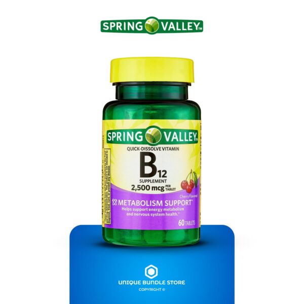 Tabletas cherry sabor vitamina b12 Spring Valley con disolución rápida