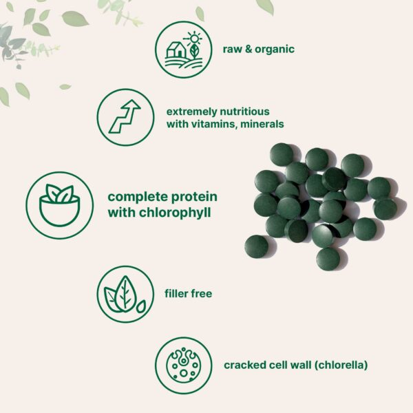 Tabletas Chlorella Spirulina Micro Ingredients detalle etiqueta