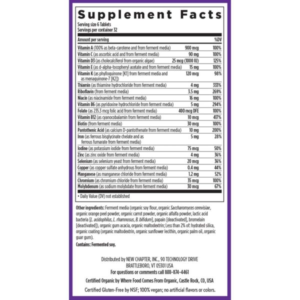 Tabletas diminutas New Chapter para soporte inmunológico y estrés
