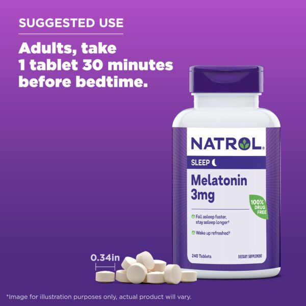 Tabletas para dormir Natrol con melatonina 3 mg 240 cápsulas