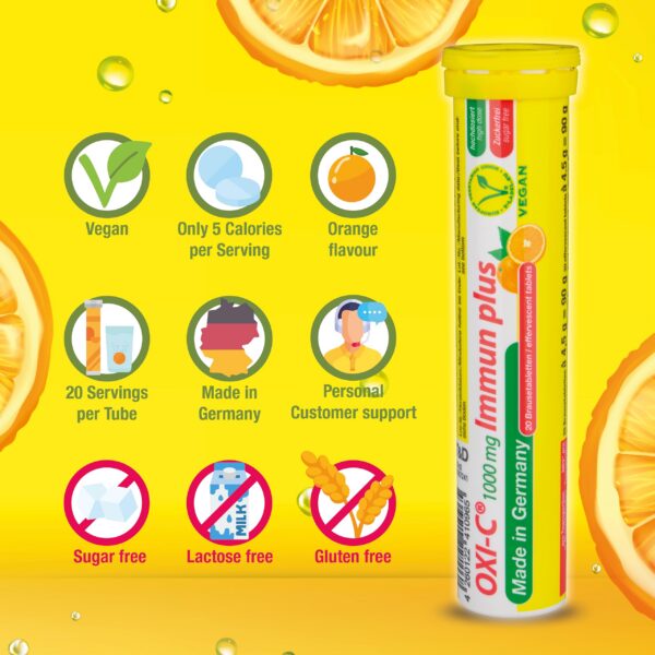 Tabletas efervescentes para apoyo inmunológico vitamina C T&D