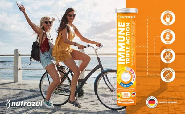 Tabletas efervescentes Nutrazul en vaso con agua