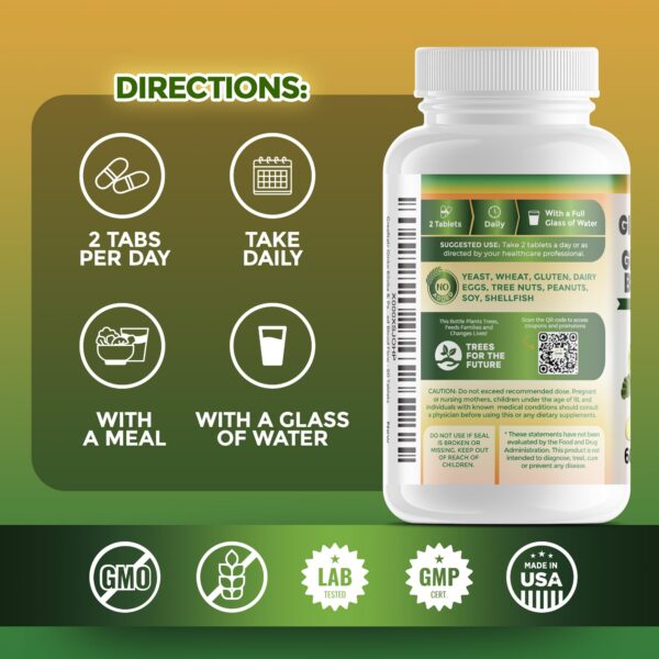Tabletas de energía natural GreeNatr con ginseng rojo coreano