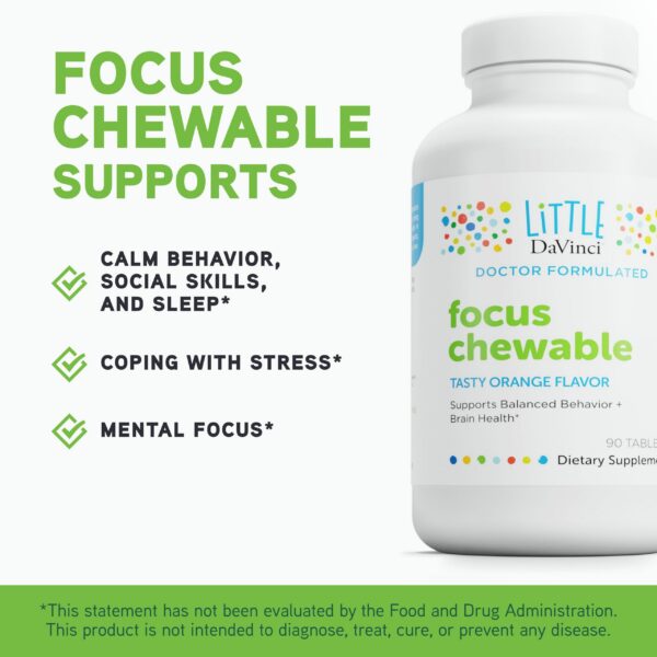 Tabletas Focus sabor naranja para niños concentracion DaVinci