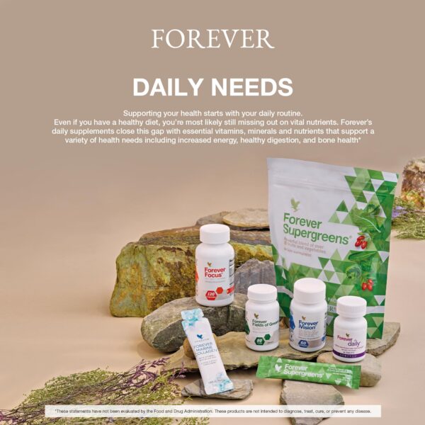 Tabletas y frasco Fields of Greens Forever Living