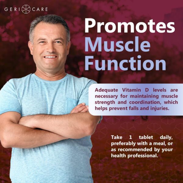 Tabletas GeriCare vitamina d3 fortalece sistema inmune y huesos