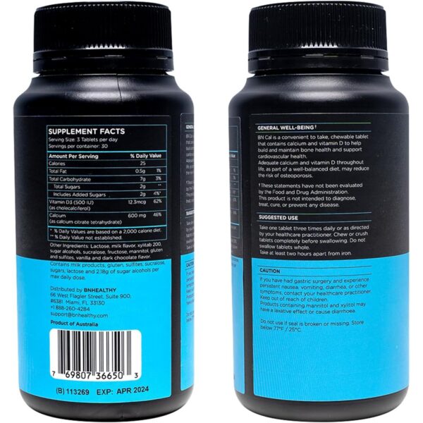 Version 1.0.0 Tabletas masticables BN sabor vainilla y chocolate para calcio