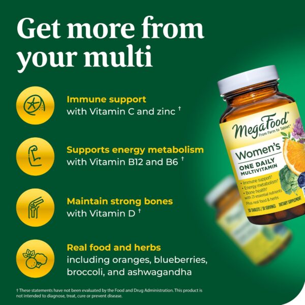 Tabletas MegaFood multivitamínico para soporte inmunológico femenino