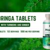Tabletas de moringa con cúrcuma y jengibre para digestión saludable
