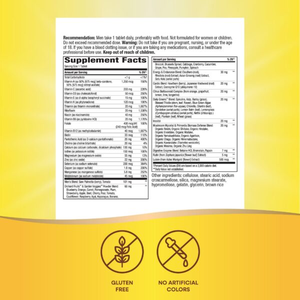 Version 1.0.0 Tabletas de multivitaminas alta potencia para hombres Nature's Way