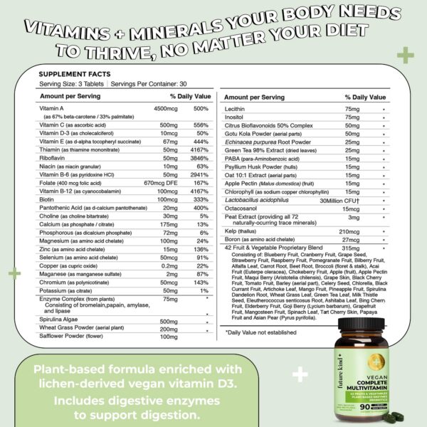 Tabletas de multivitaminas Future Kind para hombres y mujeres