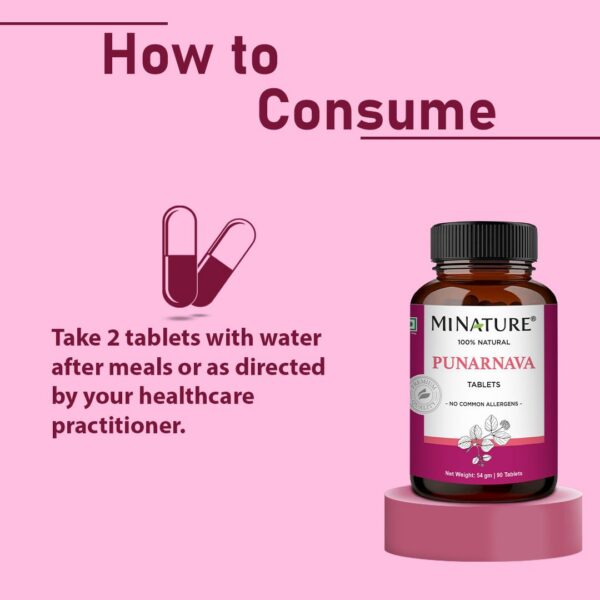 Tabletas naturales Punarnava suplementarias por mi Nature