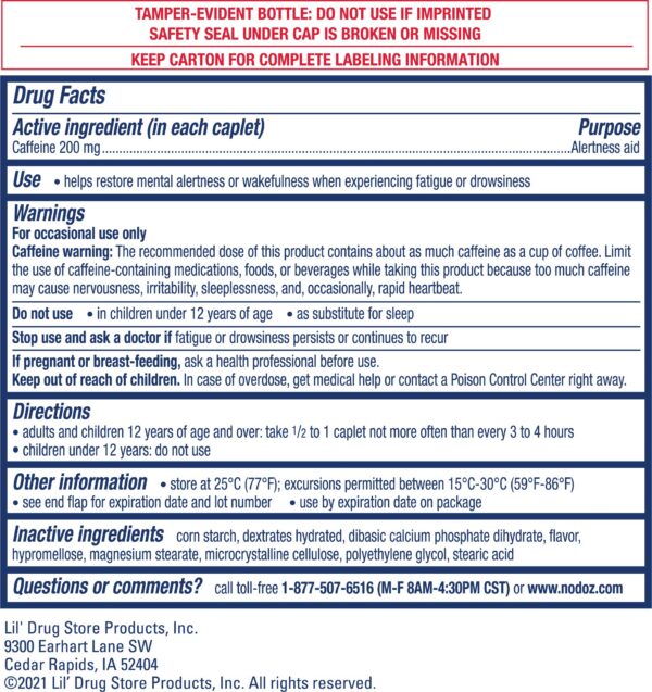 Tabletas NoDoz cafeína para concentración rápida