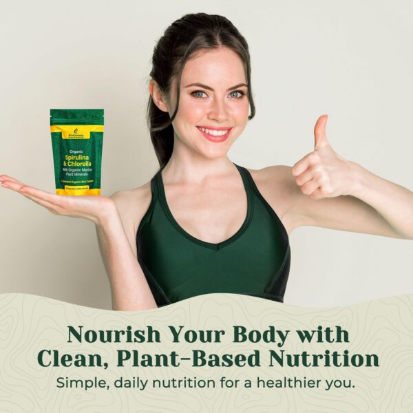 Tabletas de Spirulina orgánica y Chlorella