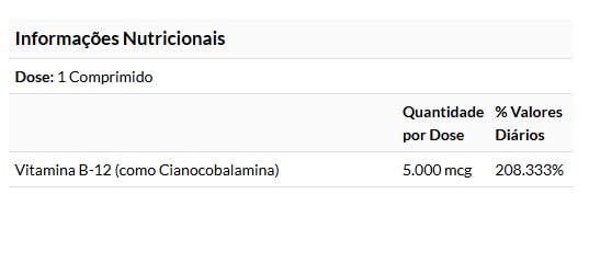 Tabletas vitamina B12 5000 mcg sabor agradable