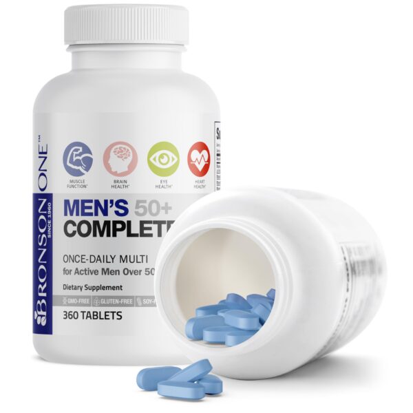Tabletas diarias con vitaminas y minerales para hombres 50+