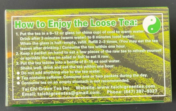 Bolsitas de té Tai Chi Green Tea