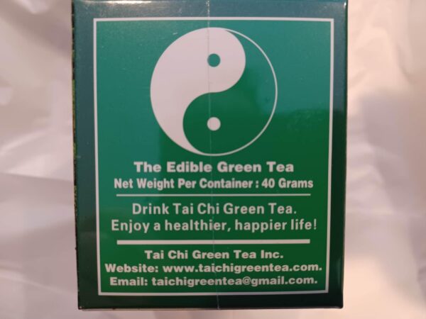 Detalle lateral de la caja Tai Chi Green Tea