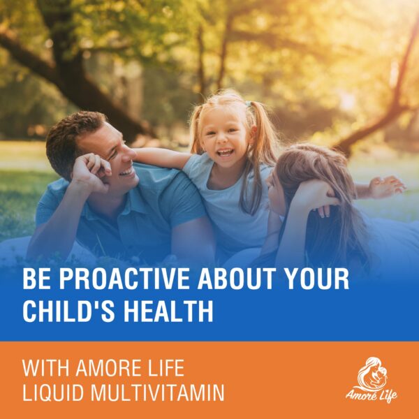 Tapa botella multivitaminas líquidas para niños Amore Life