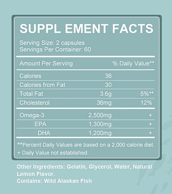 Tapa y frasco con cápsulas Omega-3