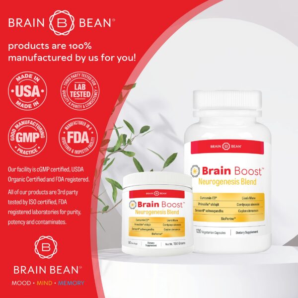 tapa envase cápsulas Brain Boost para memoria y energía