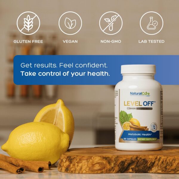 Vista superior del frasco Level Off