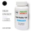 Tapa del frasco multivitamínico High Vitality con cápsulas gel