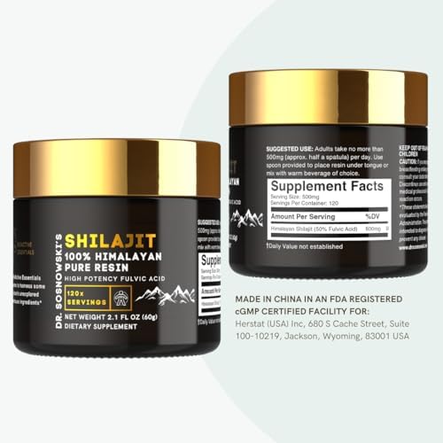 Tapa y frasco Resina Shilajit Dr Sosnowski natural Himalaya