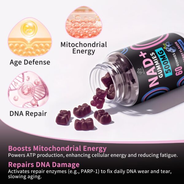 Tapa de goma NAD+ Blueberry 500mg Herbance.