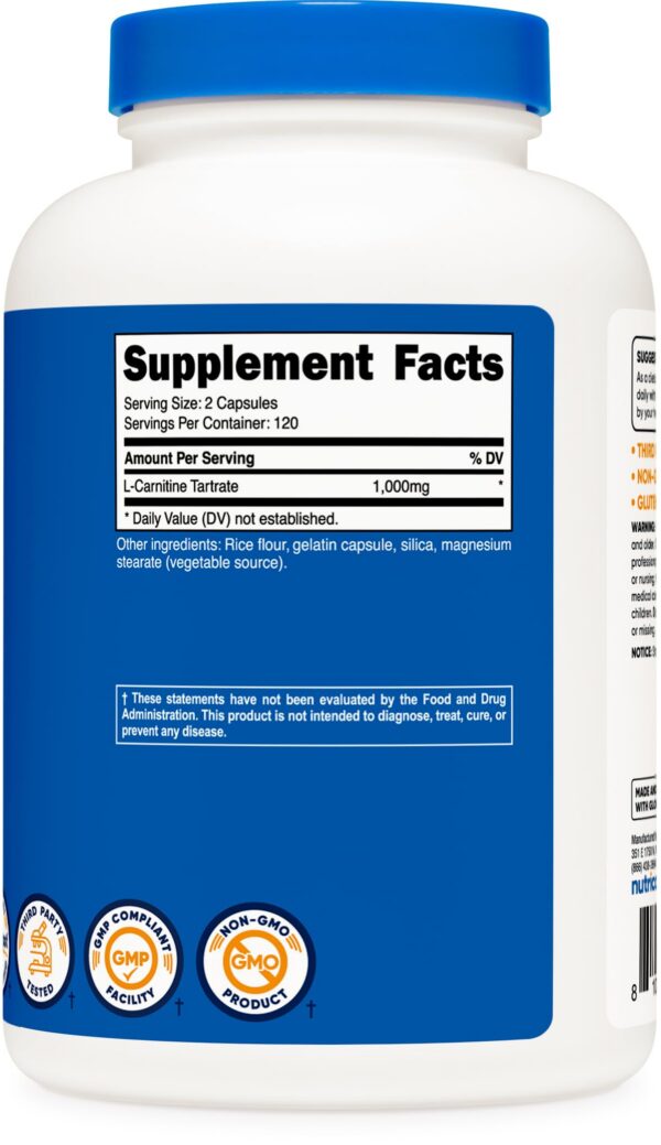 Tapadera del envase de Nutricost L-Carnitina 240 cápsulas