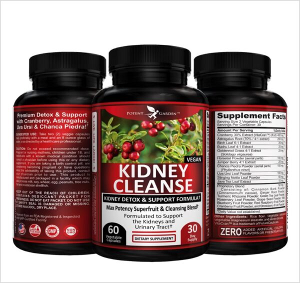 Tapas y frasco producto detox para apoyo renal