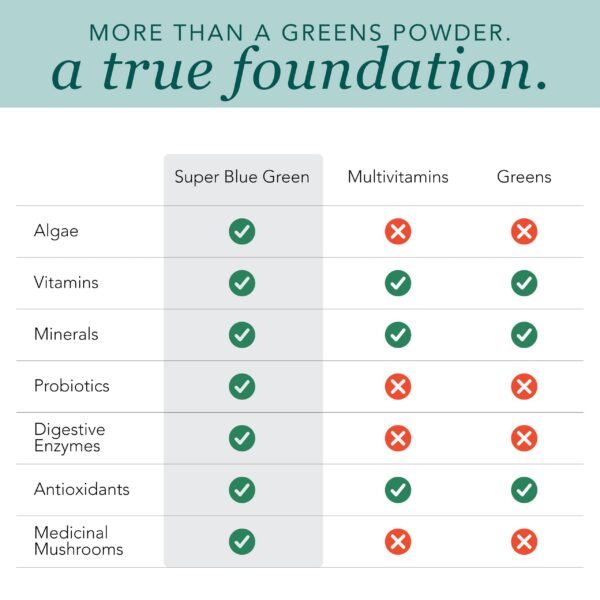 Version 1.0.0 Taza con polvo Super Blue Green para salud y energía