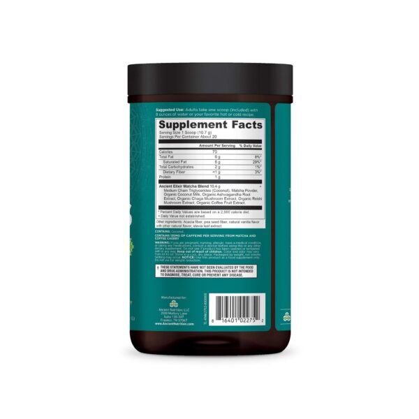 Taza de té matcha Ancient Nutrition listo para tomar