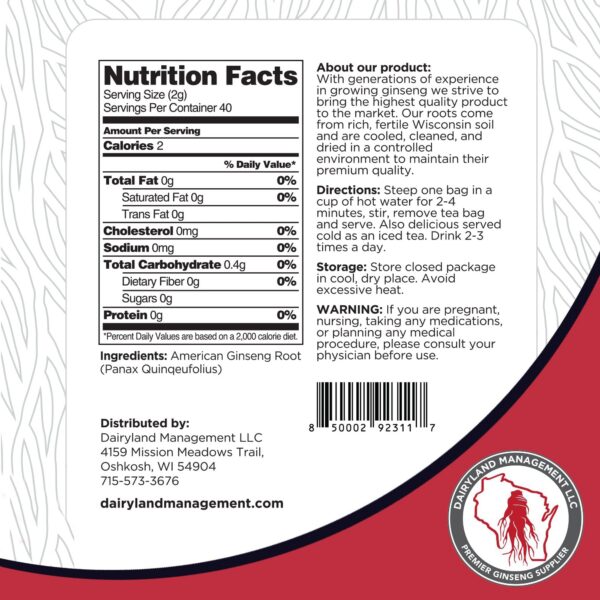 Version 1.0.0 Té natural ginseng Dairyland libre de contaminantes
