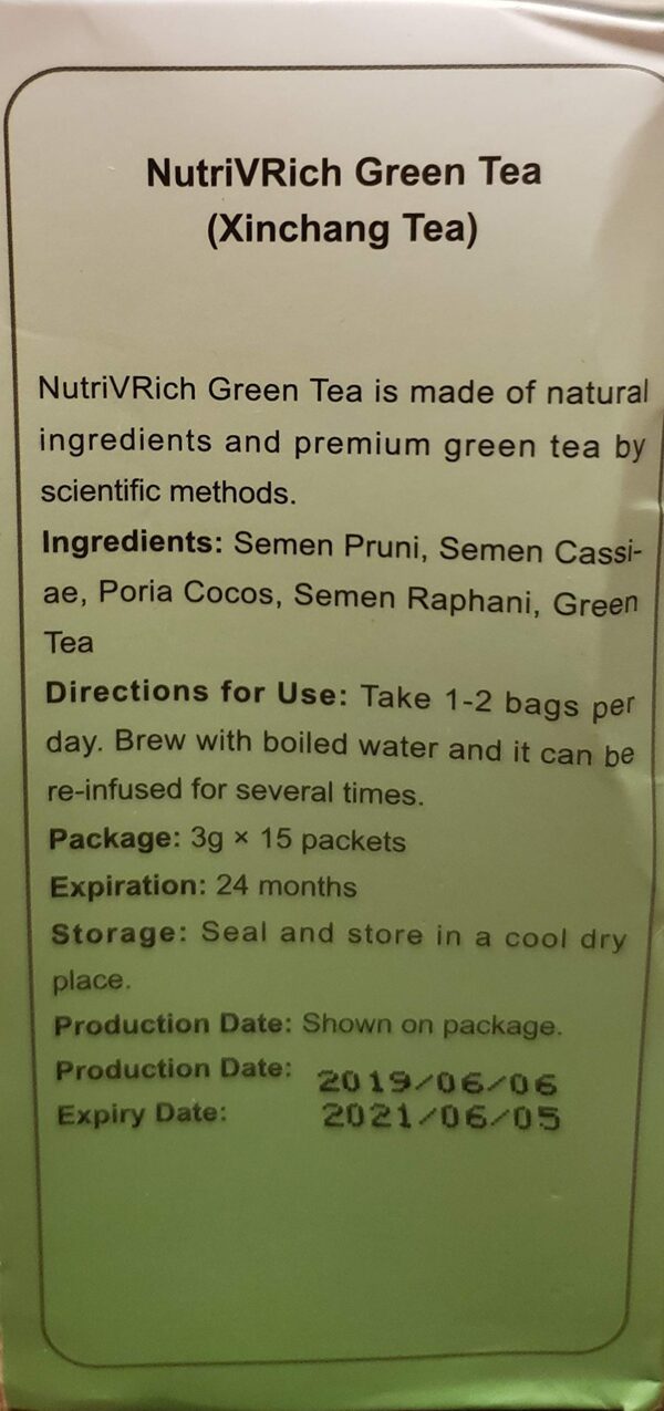 Té verde Longrich NutriVRich con ingredientes naturales