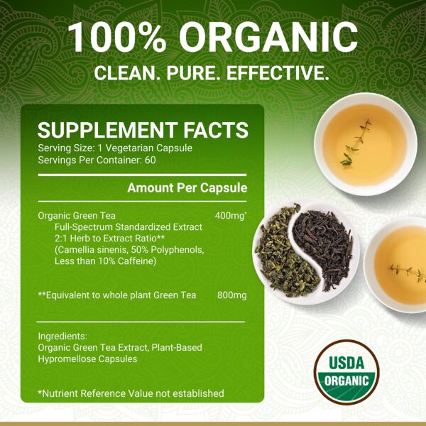 Té verde orgánico de True Veda para energía natural