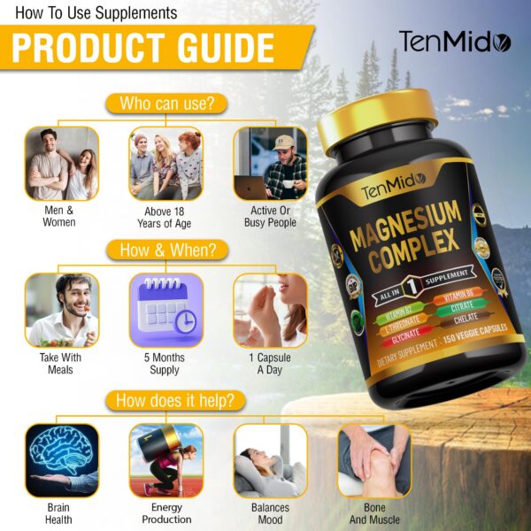 Etiqueta trasera de Tenmido Magnesium Complex